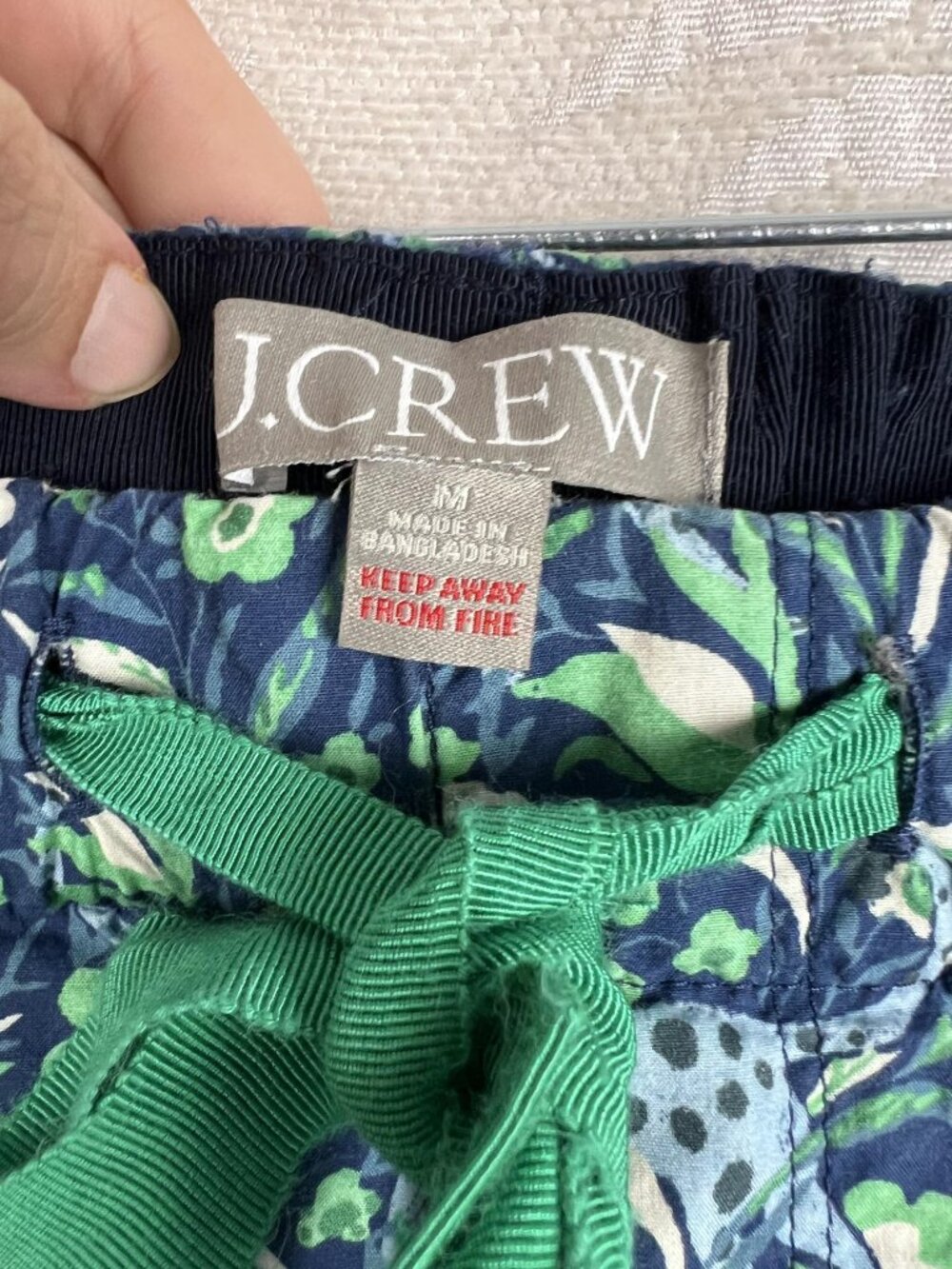 J.Crew Fauna Floral Blue Spotted Leopard Cotton Poplin Pajama Set lounge sleep M - Picture 14 of 15
